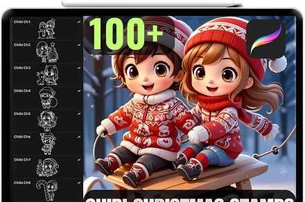 Procreate Chibi Christmas Stamps