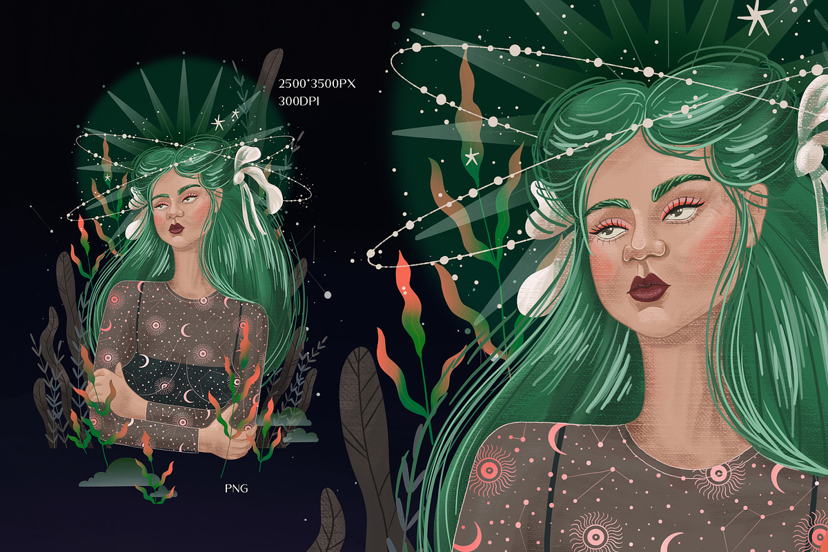 LUNALOGIA. Cosmic goddesses, a Person Illustration by Chikovnaya (Photo 10 of 14)