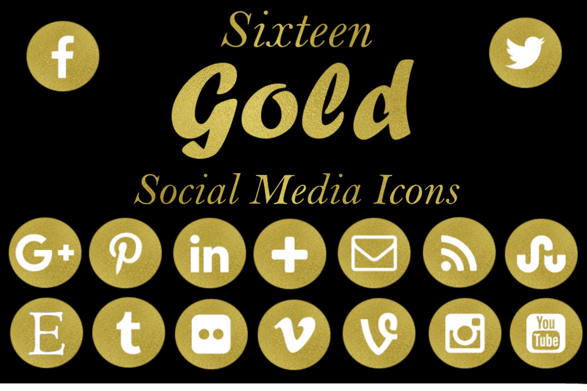 Gold Foil Social Media Icons, an Icon by Theme Fashion (Photo 1 of 3)