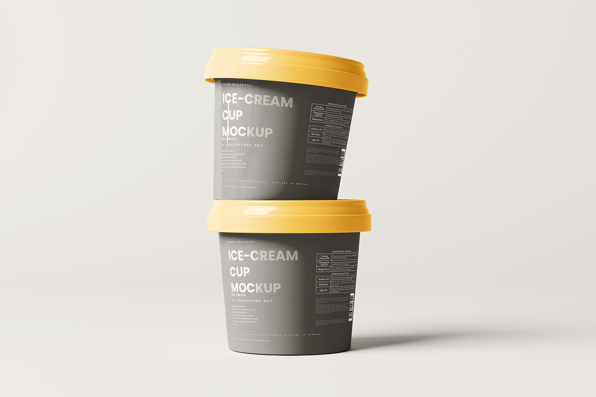 Ice Cream Cup Mockup, a Packaging Mockup by MockupFree.Net (Photo 4 of 8)