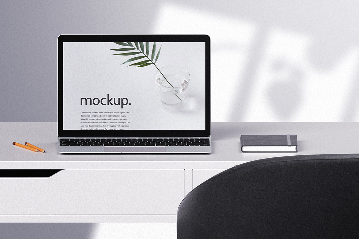 Laptop Office Concept Mockup Pack, a Mac Mockup by mocko (Photo 6 of 12)