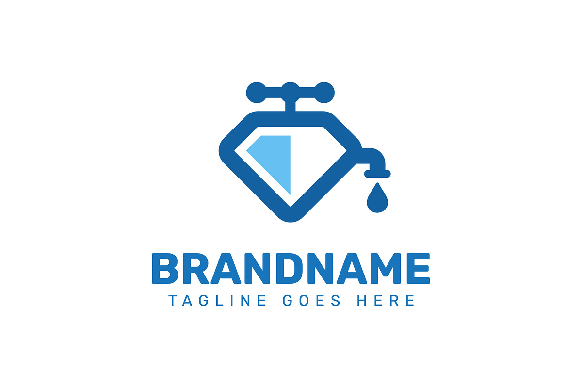 Diamond Faucet Tap Plumbing Logo, a Branding & Logo Template by Pray Art Design Studio