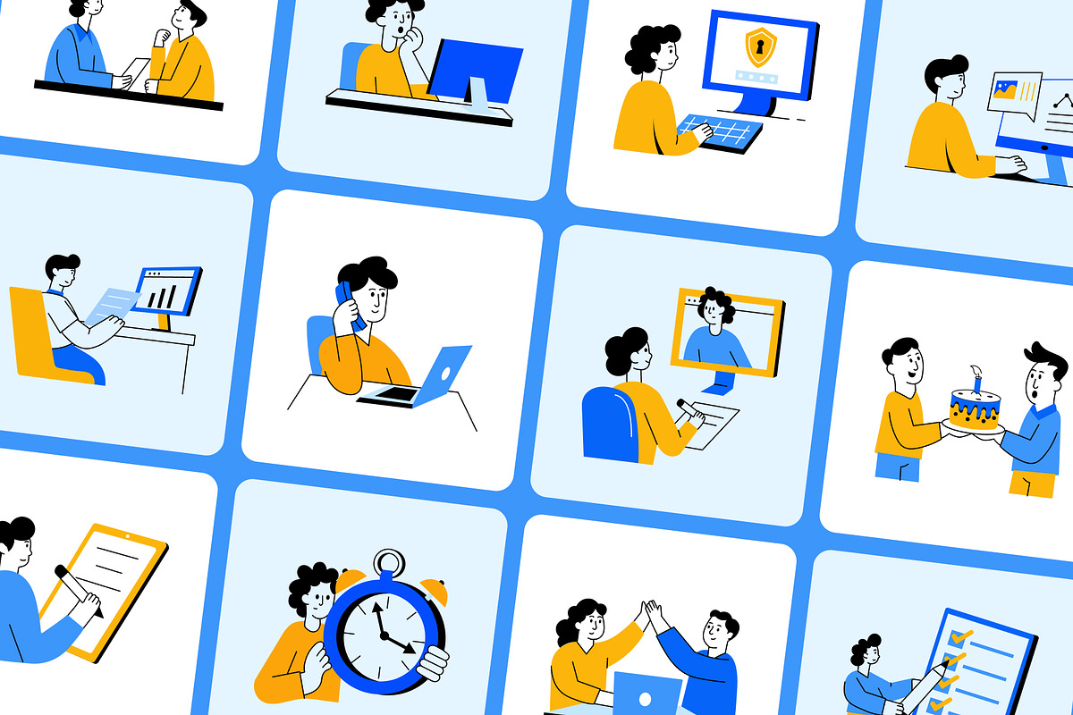Animated Workplace Illustrations, a Work Illustration by Vectors Market (Photo 3 of 4)