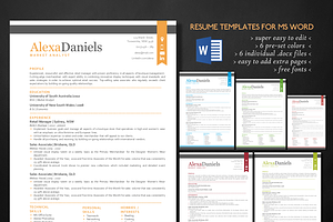 Update 3in1 Modern Word Resume Pack