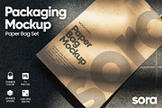Sora Paper Bag Mockup Set, a Packaging Mockup by Mocktopia (Thumbnail 1 of 8)