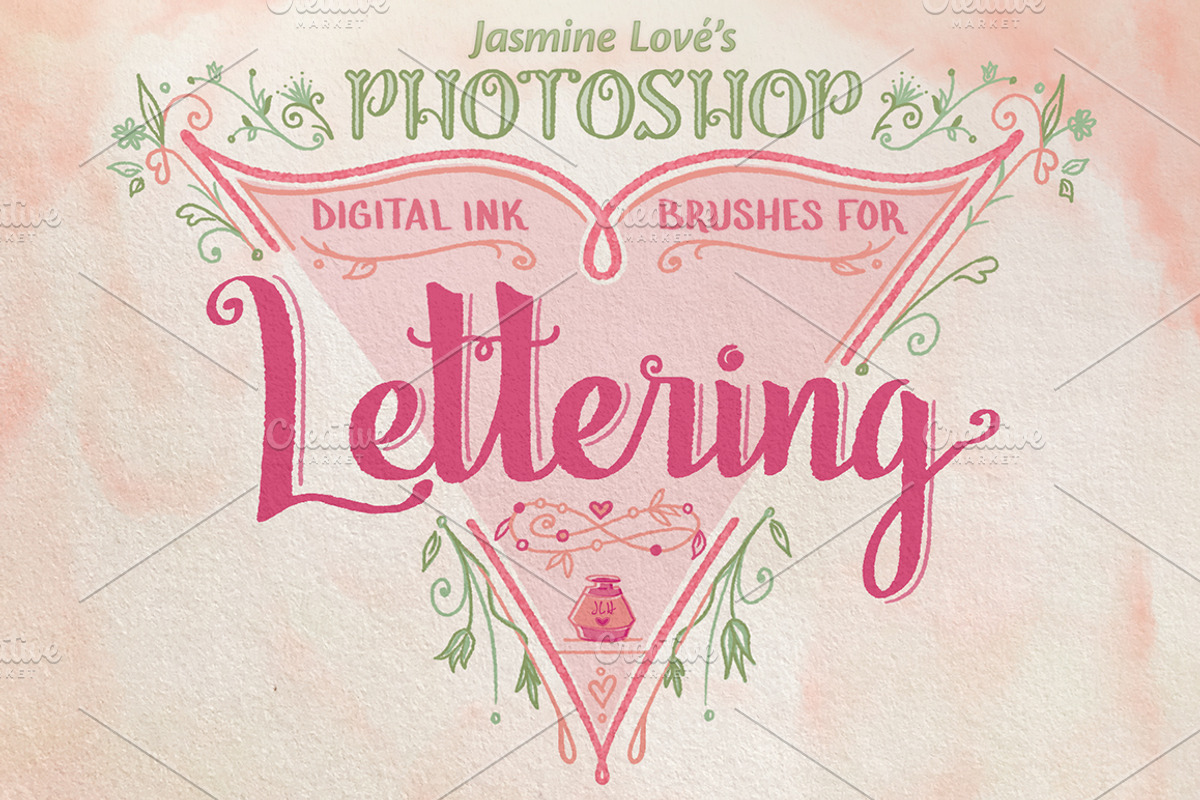 Pen & Ink Lettering Brushes, a Brush Add-On by Jasmine Lové (Photo 2 of 10)