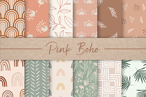 Pink Beige Green Boho Patterns, an Arts & Entertainment Photo by AdriOP