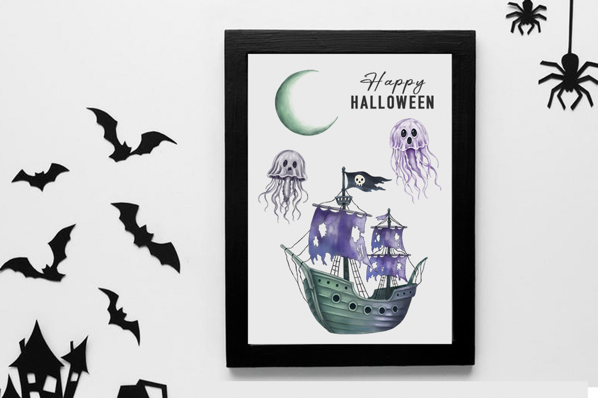 Underwater Halloween Clipart, a Seasonal Illustration by SvetaArtStore (Photo 2 of 8)