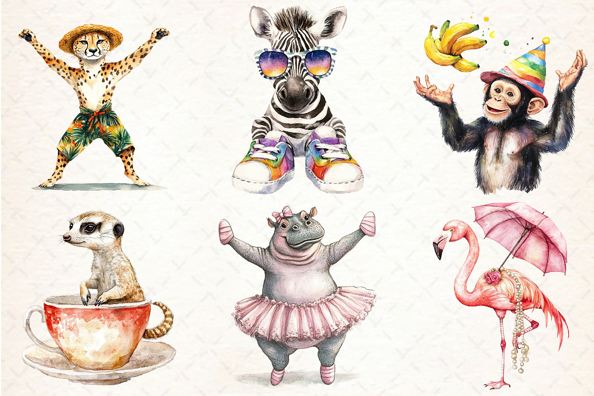 Quirky Safari Animals Clipart, a Graphic by Libby Wishes (Photo 5 of 7)