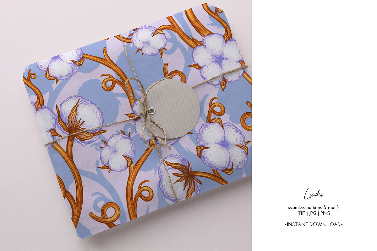 Cotton & Swallow Seamless Patterns, a Decorative Illustration by Liiafis (Photo 15 of 16)