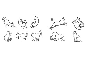 Various playful cat illustrations, an Animal Illustration by ZinetroN