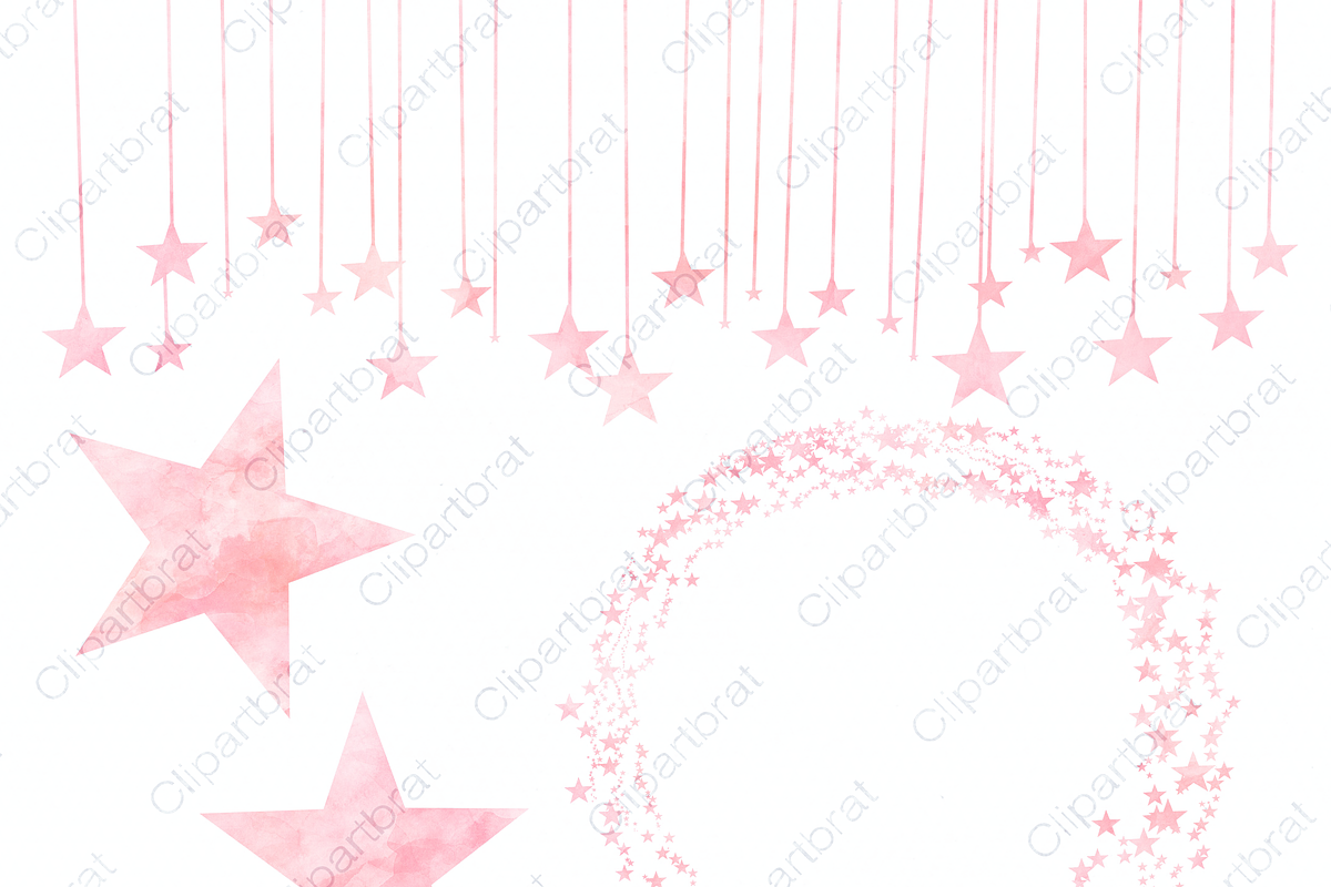 Blush Pink Watercolor Star Clipart, an Illustration by ClipartBrat Graphics (Photo 3 of 5)