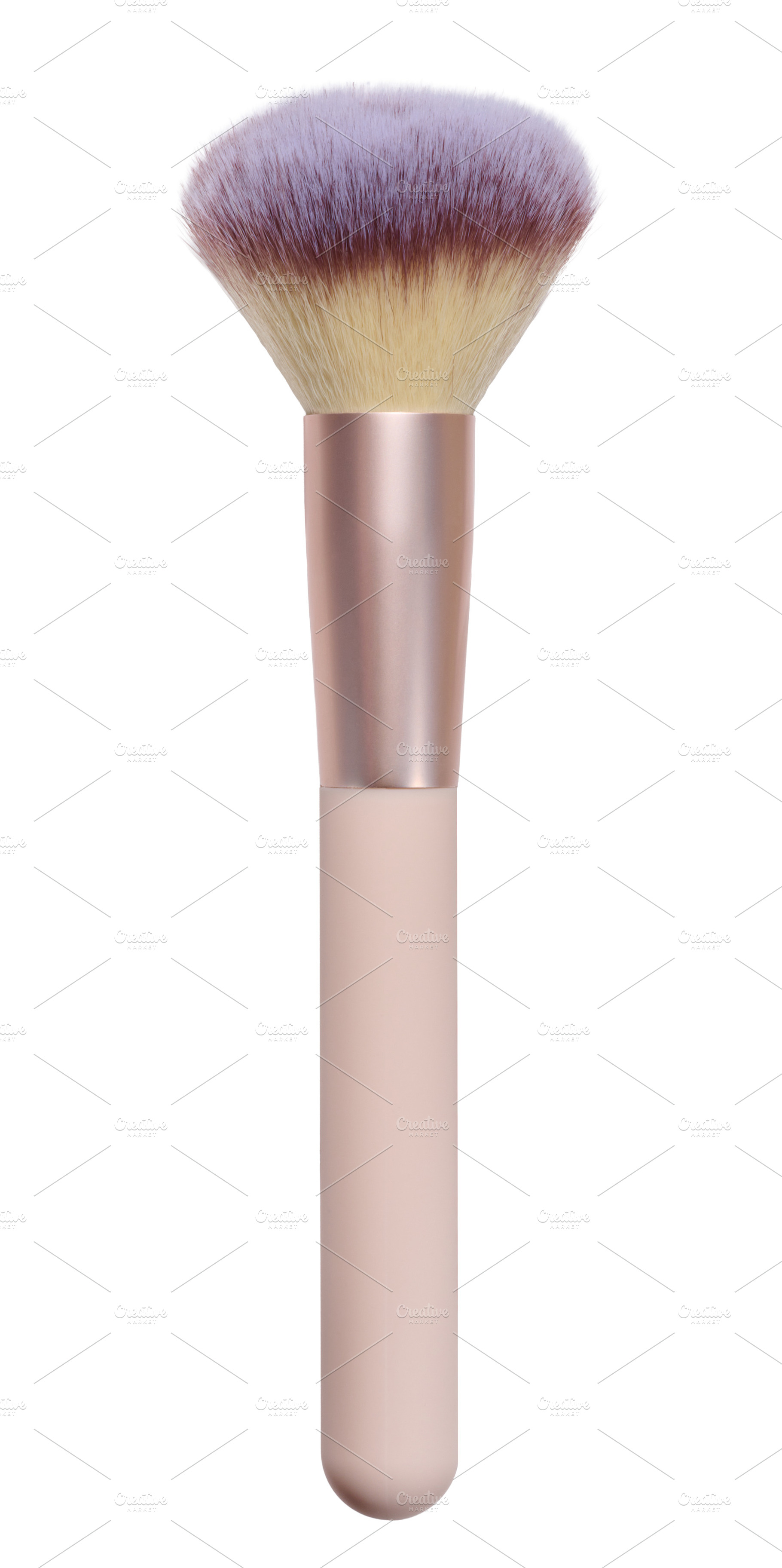 Pink brush for applying makeup and blush. Isolated background., a Beauty & Fashion Photo by ndanko