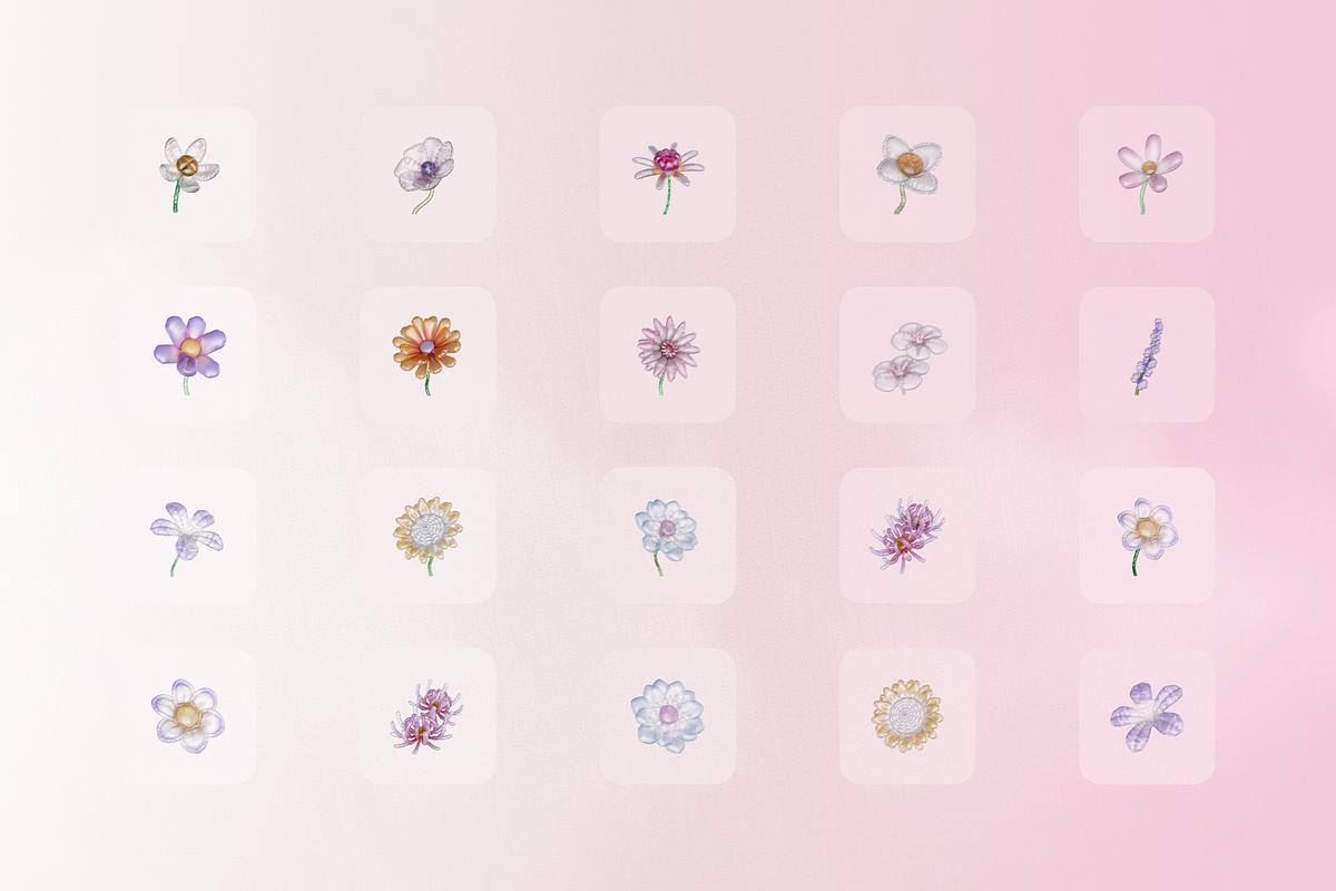3D Plastic Flowers Illustration, an Object Graphic by Illustrava (Photo 6 of 7)