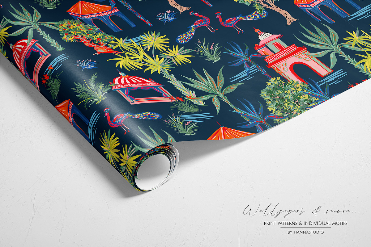 Chinoiserie Design(Pattern & motifs), a Pattern Graphic by HannaStudio (Photo 2 of 7)