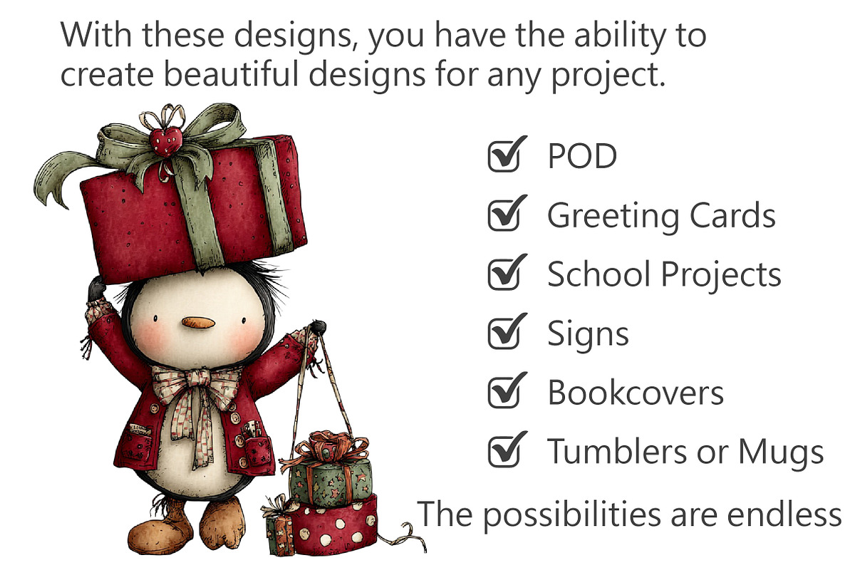 Whimsical Christmas Animal Clipart, an Illustration by Pixels.Craft (Photo 2 of 6)