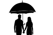 50 Couple Umbrella Silhouette Bundle, an Illustration by Designs_River (Thumbnail 24 of 51)