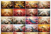 Japanese Ukiyo-e Peacock, a Wallpaper Graphic by Muzi pear studio (Thumbnail 2 of 12)