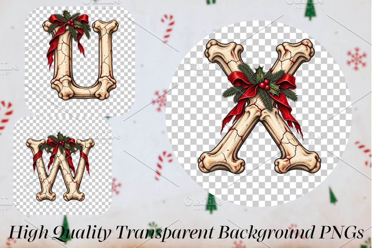Horror Christmas Bone Alphabets, a Seasonal Illustration by Ink Gallery (Photo 4 of 5)