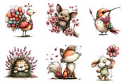 Magical springtime animals clipart, an Illustration by CreationArt (Thumbnail 2 of 6)