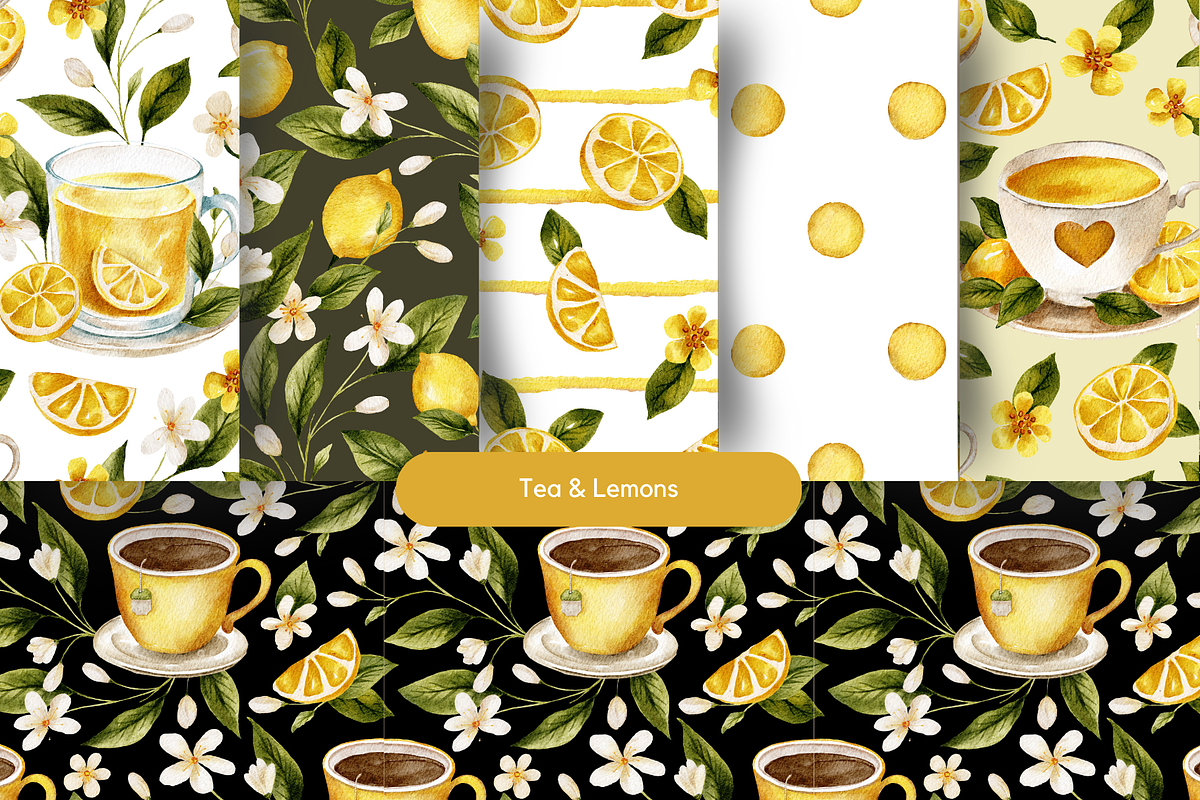 Watercolor Seamless Pattern Bundle, a Seasonal Illustration by Red Ink (Photo 8 of 14)
