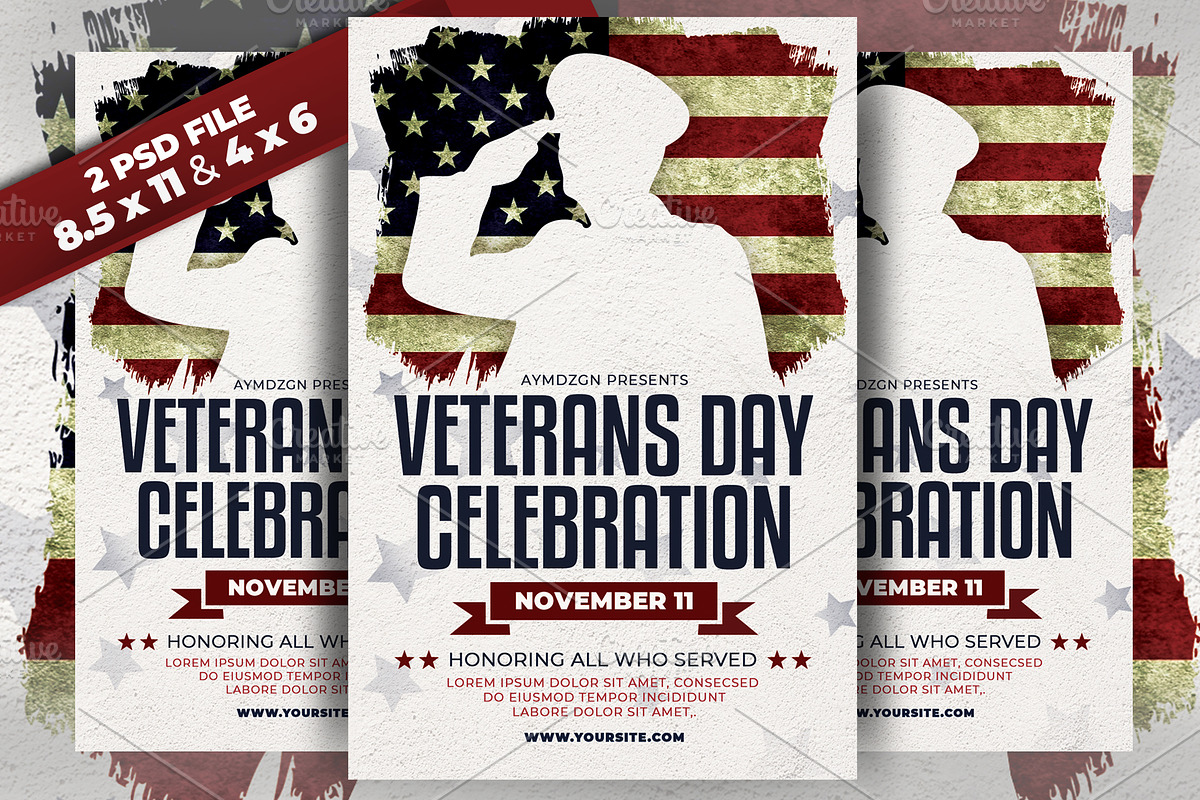 Veterans Day Flyer, a Flyer Template by AyumaDesign (Photo 1 of 3)