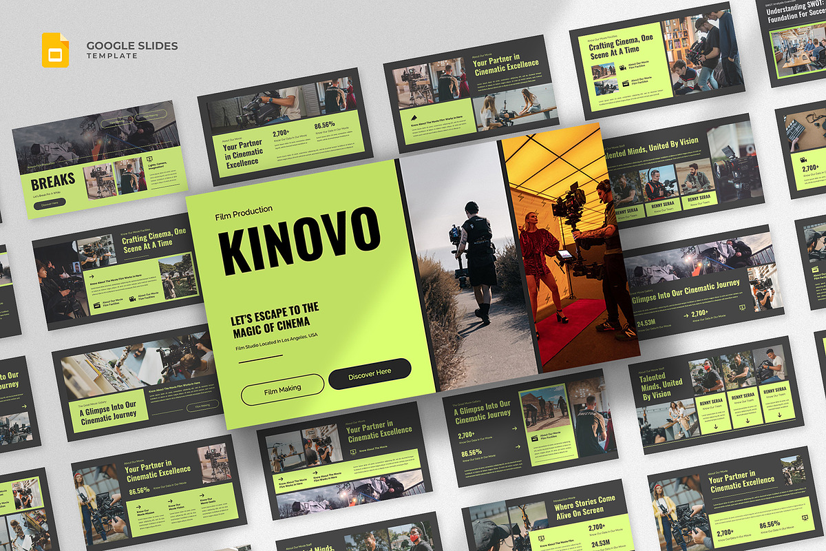 Video Film & Movie Google Slides, a Presentation Template by fluffstudio (Photo 1 of 4)
