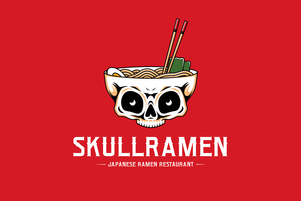 Skull Head Ramen Bowl Logo Template, a Branding & Logo Template by vectorwithin (Photo 3 of 3)