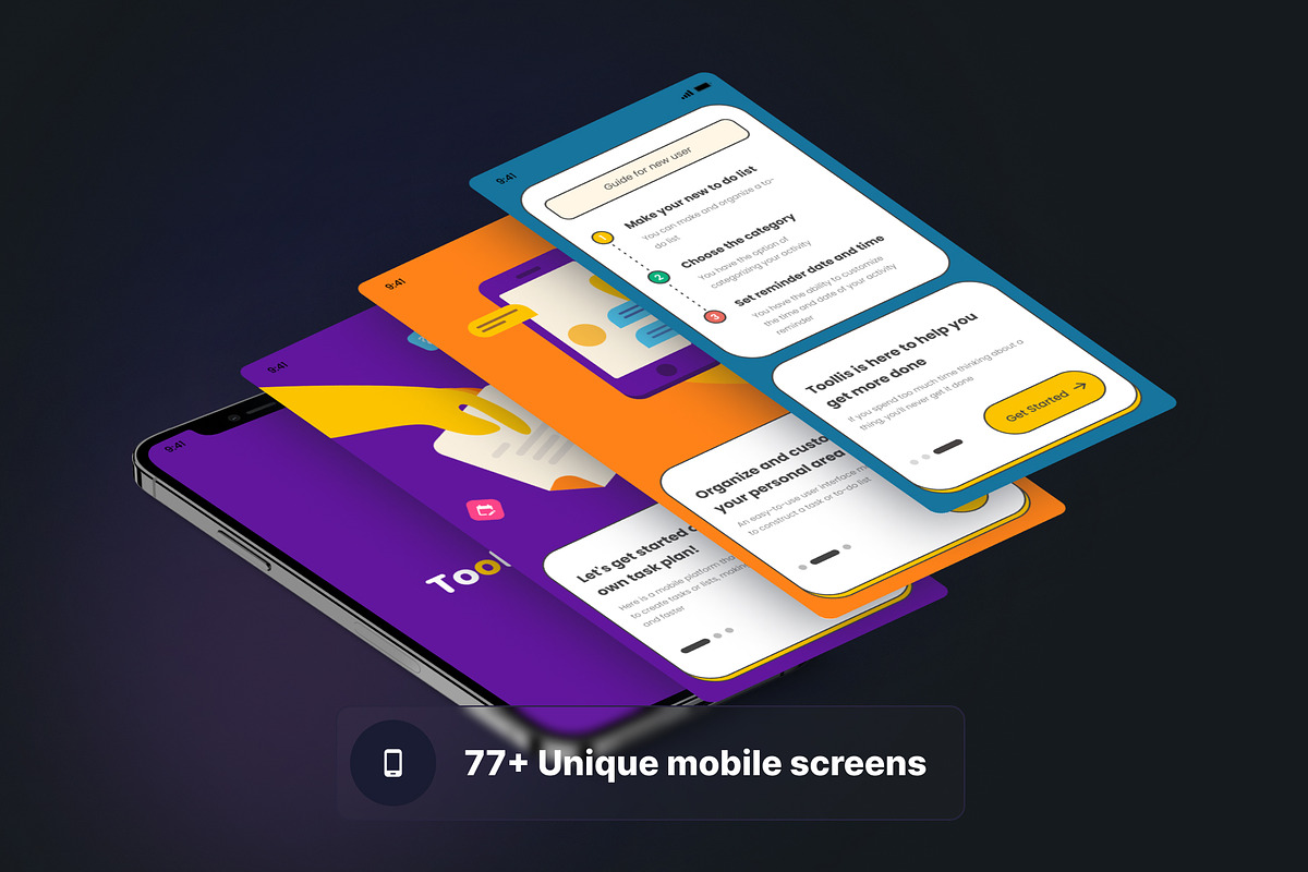 Toollis - To Do List App UI Kit, a Templates & Theme by hiddemaru (Photo 2 of 6)