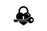 Heart Lock and Key Silhouette Icons, an Illustration by Designer_Momina (Thumbnail 10 of 51)
