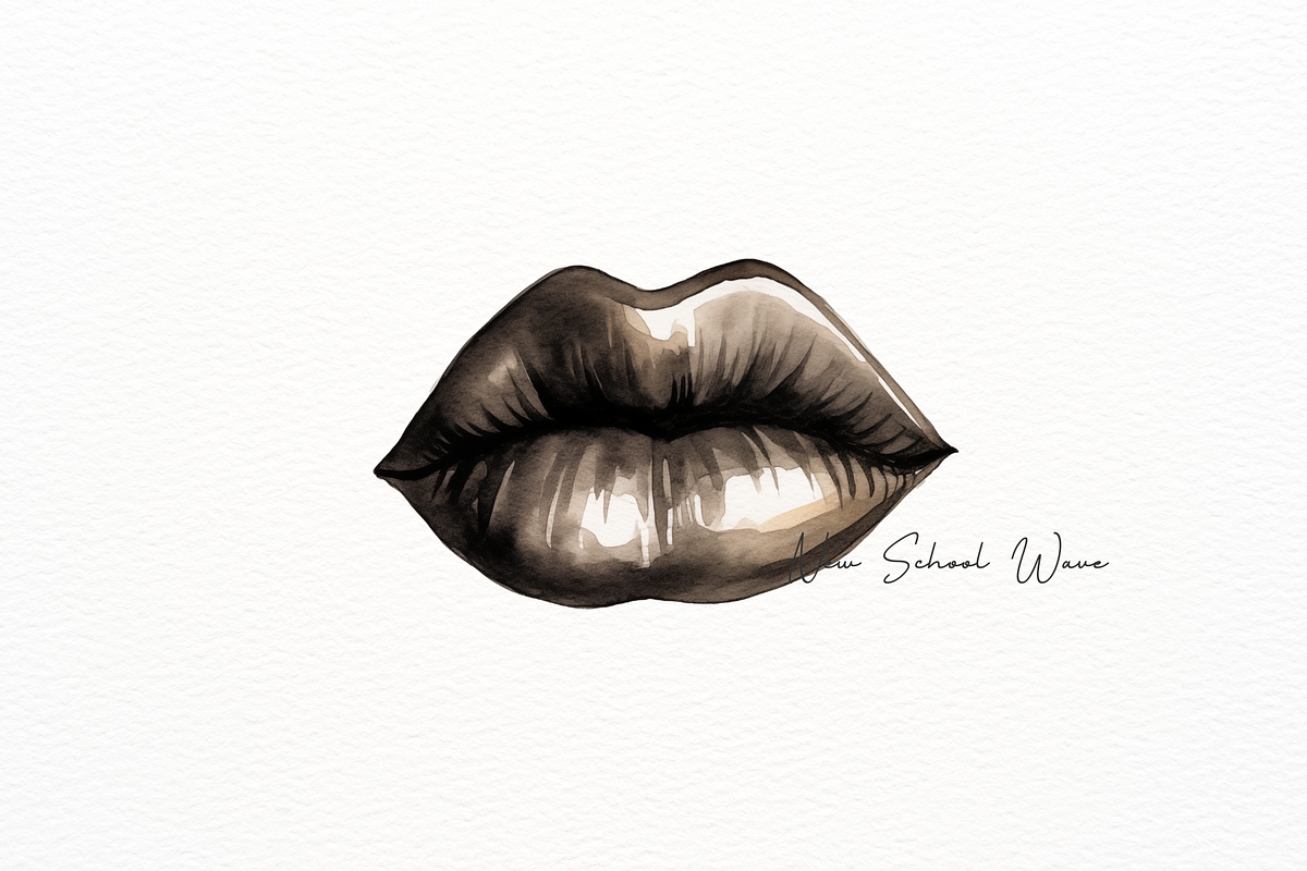 Black Elegant Lips Watercolor, an Object Illustration by New-School-Wave (Photo 4 of 5)