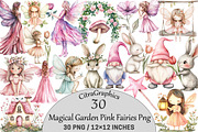 Magical Garden Pink Fairies, an Illustration by CitraGraphics (Thumbnail 1 of 5)
