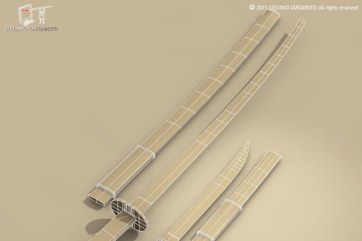 Katana and Wakizashi, an Object 3D Model by Tartino 3D models (Photo 7 of 7)