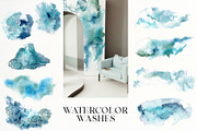 Watercolor ocean animals background, an Animal Illustration by Yuliya Derbisheva (Thumbnail 13 of 13)
