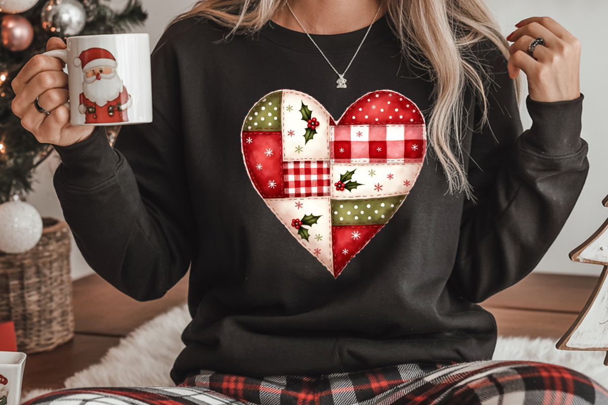 Christmas Patchwork Heart PNG, an Illustration by Anca Digital Vibe (Photo 5 of 5)