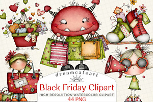 Black Friday Clipart, an Illustration by DreamCafeArt