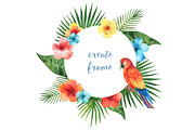 Tropical flowers and leaves., a Decorative Illustration by Elena Medvedeva (Thumbnail 7 of 8)