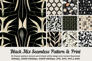 41 Black Mix Seamless Pattern Print, a Pattern Graphic by ARTOZEN DIGITAL