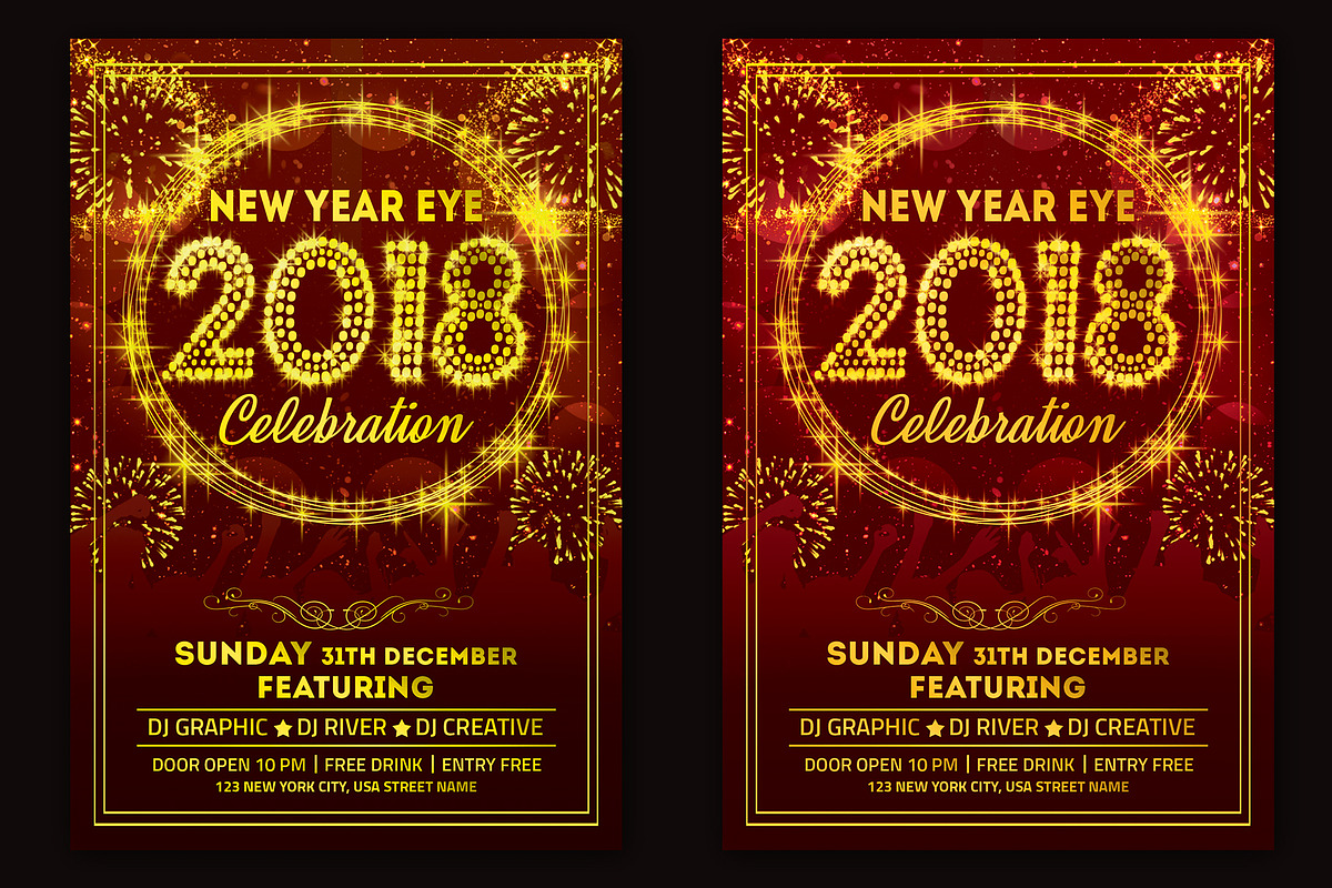 New Year Party Flyer, a Flyer Template by Creative  designer (Photo 1 of 4)