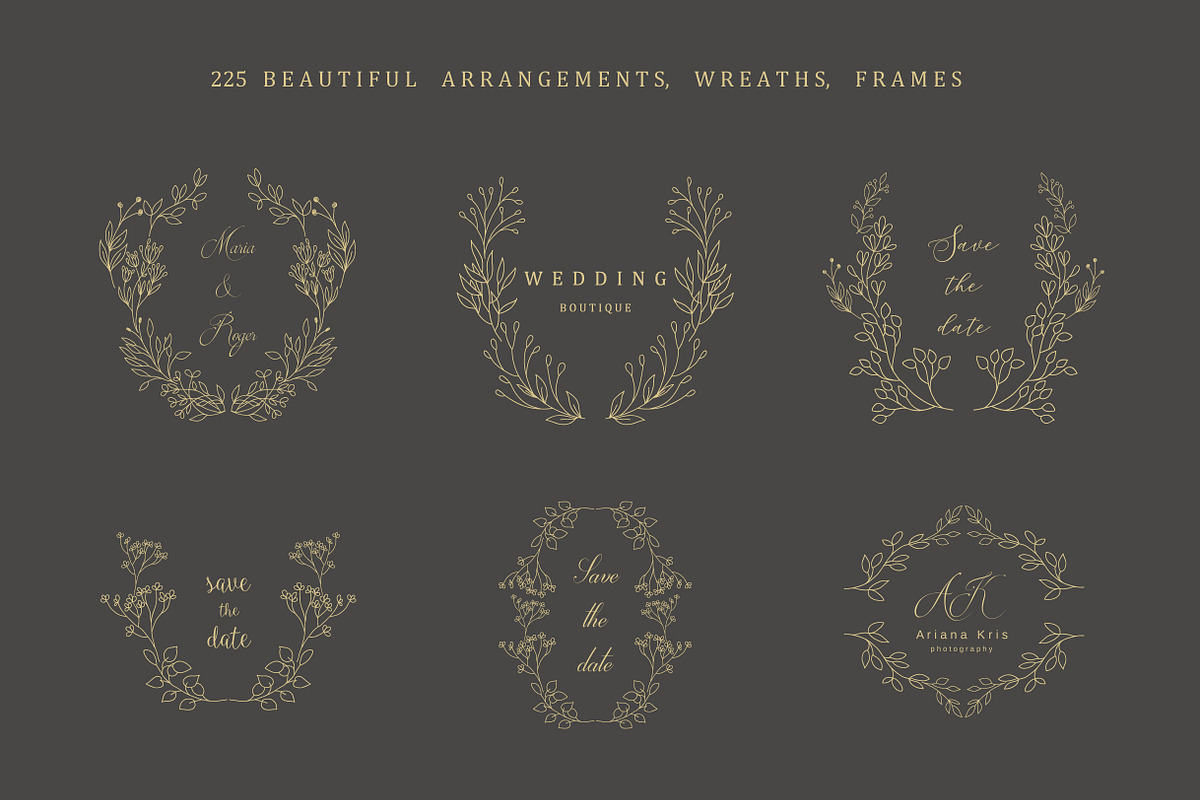 Hand drawn floral frames. Bundle., a Decorative Illustration by Designwork (Photo 2 of 21)