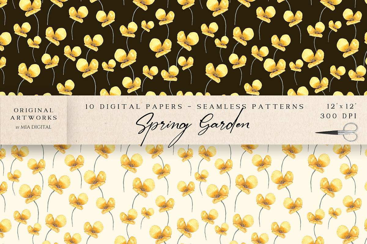 Ditsy Flowers Digital Paper, a Pattern Graphic by Mia Digital (Photo 2 of 6)