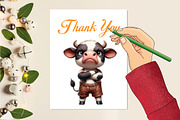 Watercolor Funny Grumpy Cow Clipart, an Illustration by CraftArtStudio (Thumbnail 5 of 5)