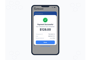 Payment successful notification on a, a Technology Illustration by ZinetroN