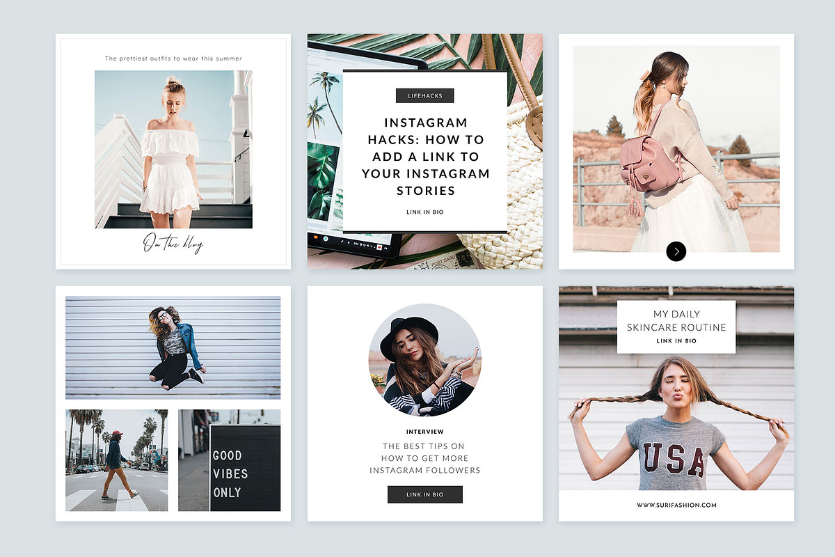 Instagram Posts Starter Pack | CANVA, a Social Media Template by Poego ...