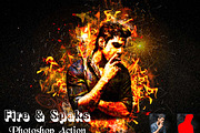Fire & Sparks Photoshop Action, an Action Add-On by Studio Retouch (Thumbnail 1 of 14)