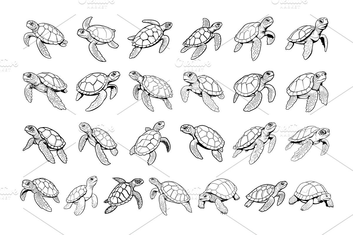 50 Turtles Procreate Stamps Brushes, a Brush Add-On by Procreate Sale (Photo 4 of 6)