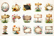 Summer Empty Sign & Wildflowers Clip, an Illustration by Rose Art (Thumbnail 2 of 6)