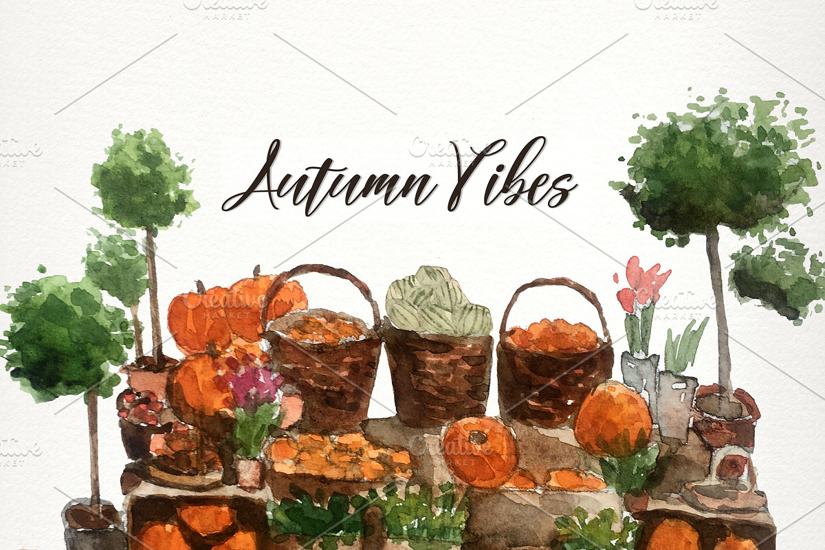 Autumn Vibes Clip Art Set, an Illustration by SandraGraphicDesign (Photo 6 of 10)