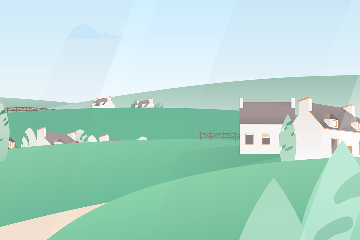Train window view, a Transportation Illustration by Good Studio (Photo 3 of 3)