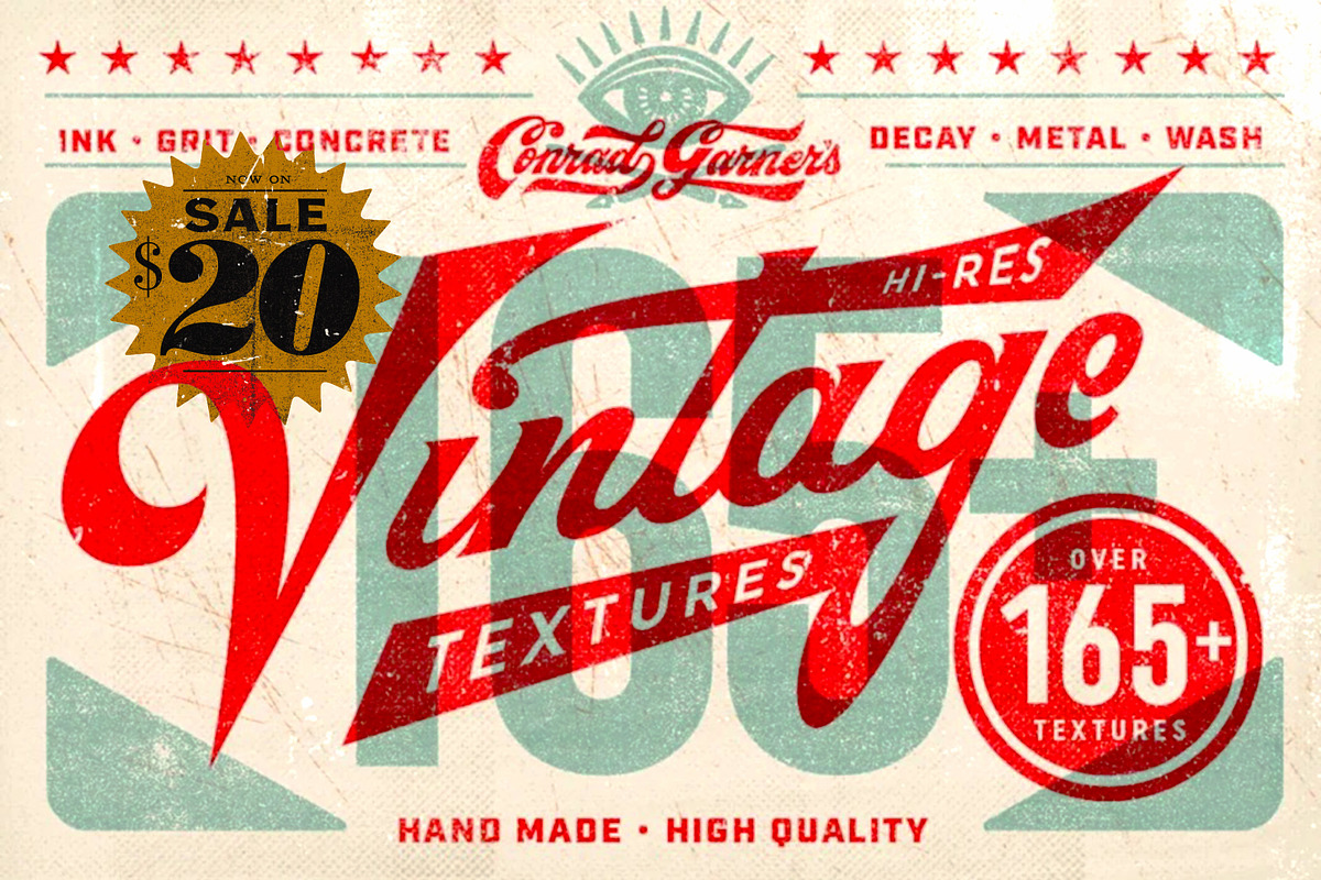 Conrad's Vintage Texture Pack, a Texture Graphic by Conrad Garner Studios (Photo 1 of 5)